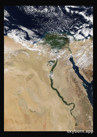 The Earth on 31 January 2007 · Nile Delta and Sinai