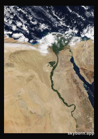 The Earth on 7 February 2007 · Nile Delta and Sinai