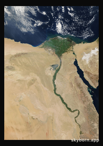 The Earth on 11 February 2007 · Nile Delta and Sinai