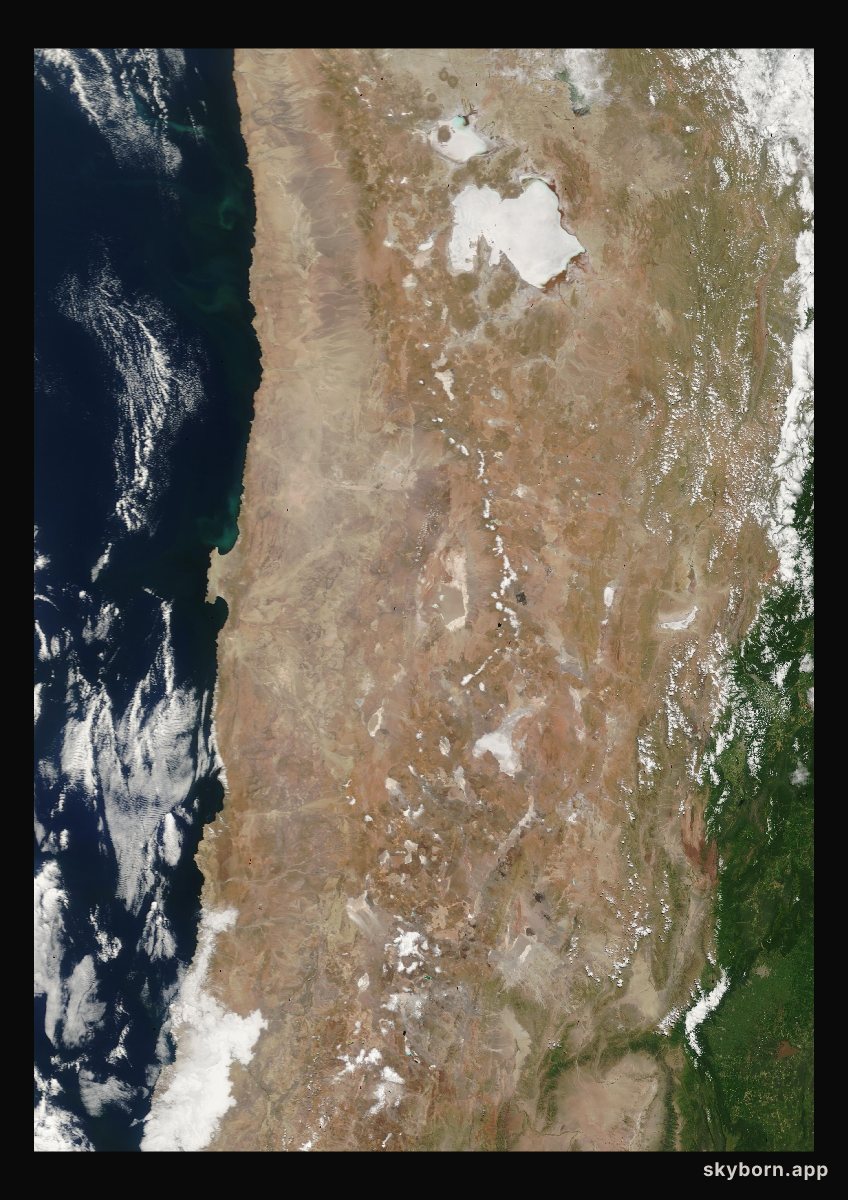 The Earth on 19 February 2007 · Atacama and the Andes