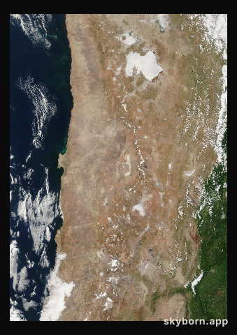 The Earth on 19 February 2007 · Atacama and the Andes