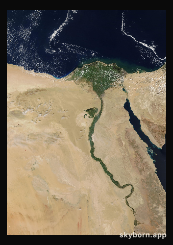 The Earth on 6 March 2007 · Nile Delta and Sinai