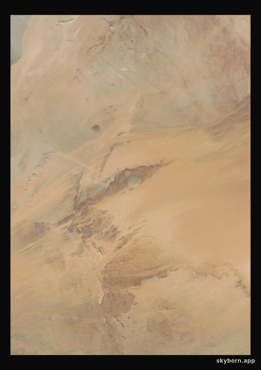 The Earth on 10 March 2007 · Eye of the Sahara, Mauritania