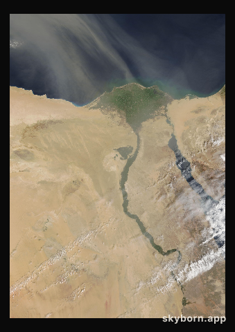 The Earth on 11 March 2007 · Nile Delta and Sinai
