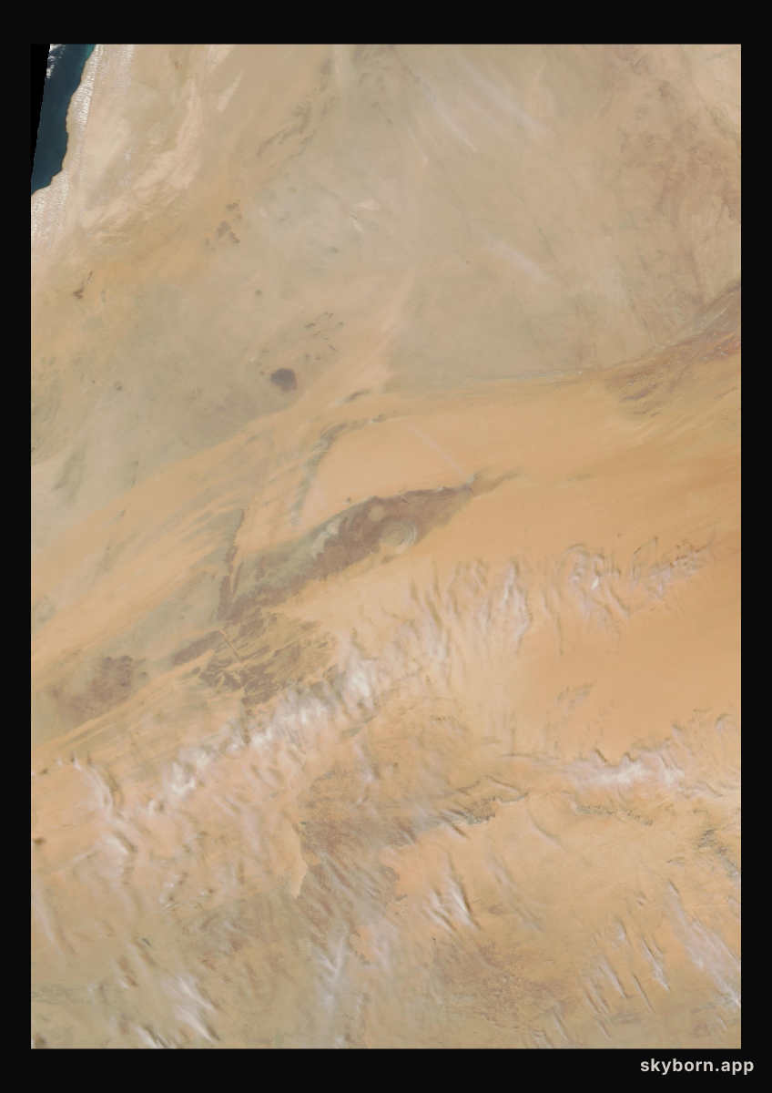 The Earth on 14 March 2007 · Eye of the Sahara, Mauritania