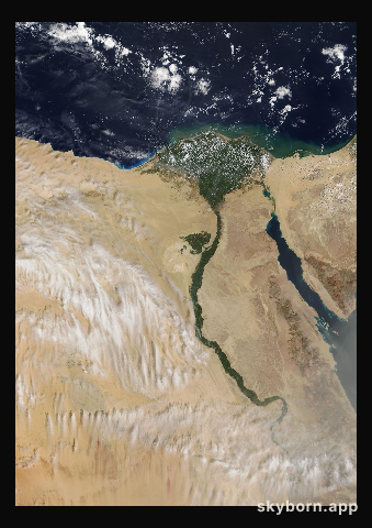 The Earth on 25 March 2007 · Nile Delta and Sinai