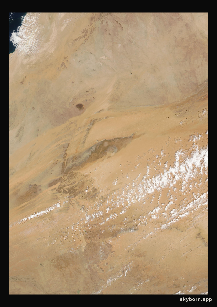 The Earth on 28 March 2007 · Eye of the Sahara, Mauritania