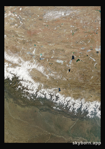 The Earth on 31 March 2007 · Himalaya and Tibet