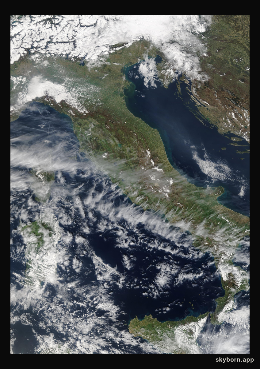 The Earth on 2 April 2007 · Italy and the Adriatic