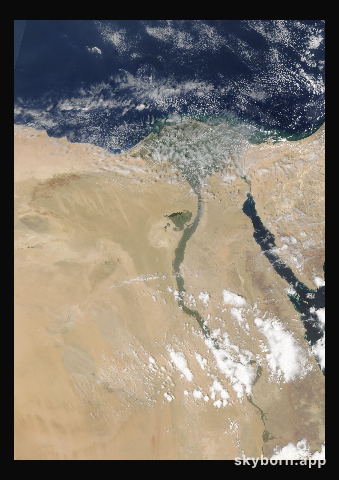 The Earth on 9 April 2007 · Nile Delta and Sinai