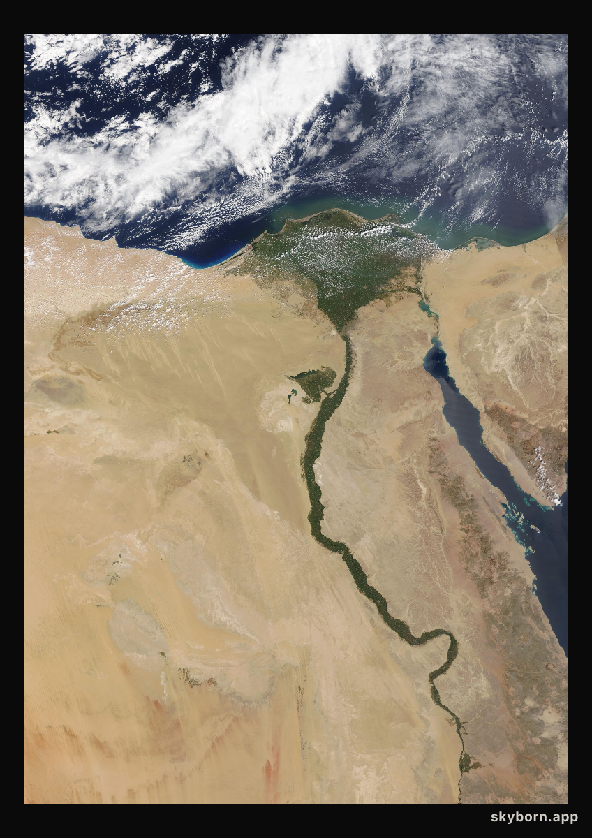 The Earth on 12 April 2007 · Nile Delta and Sinai