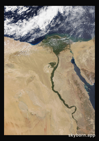 The Earth on 12 April 2007 · Nile Delta and Sinai