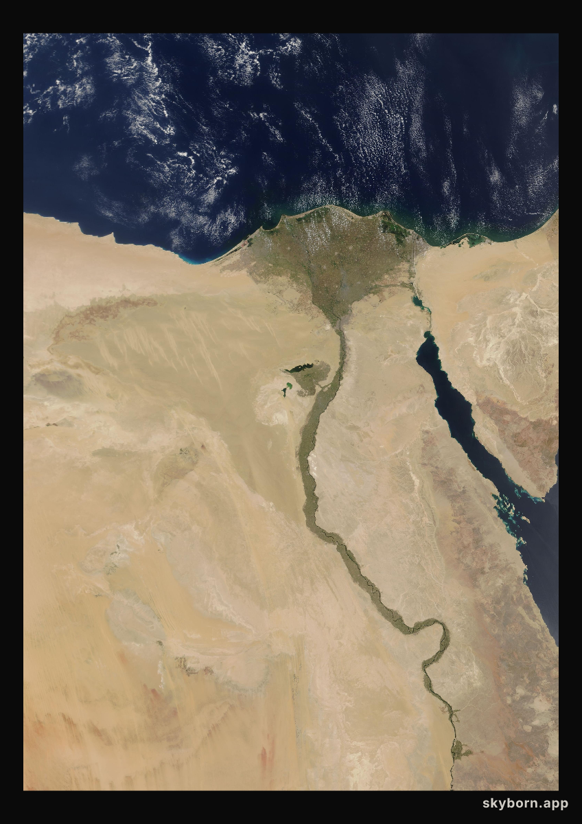 The Earth on 25 May 2007 · Nile Delta and Sinai