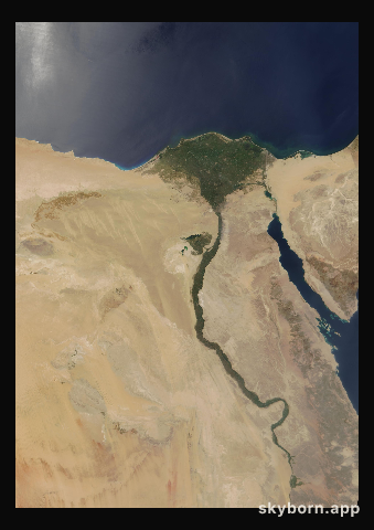 The Earth on 27 June 2007 · Nile Delta and Sinai