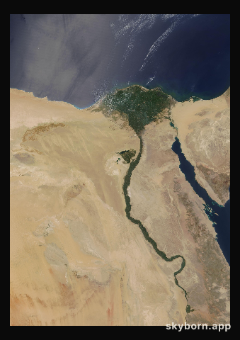 The Earth on 22 July 2007 · Nile Delta and Sinai