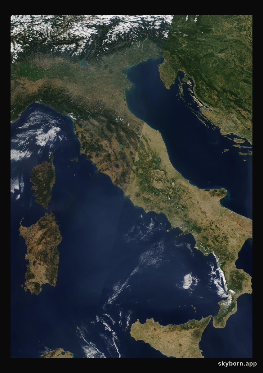 The Earth on 27 July 2007 · Italy and the Adriatic
