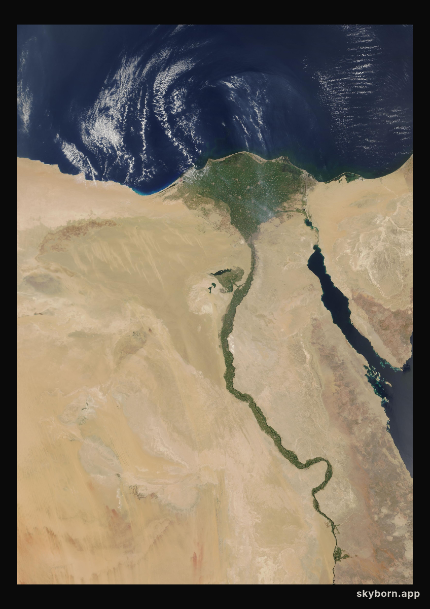 The Earth on 28 July 2007 · Nile Delta and Sinai