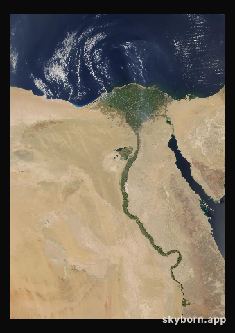 The Earth on 28 July 2007 · Nile Delta and Sinai