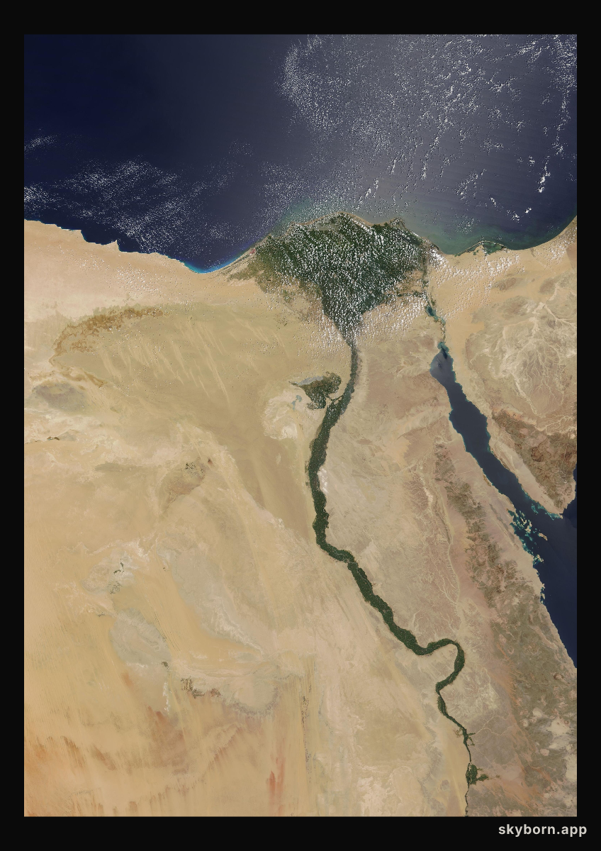 The Earth on 9 August 2007 · Nile Delta and Sinai