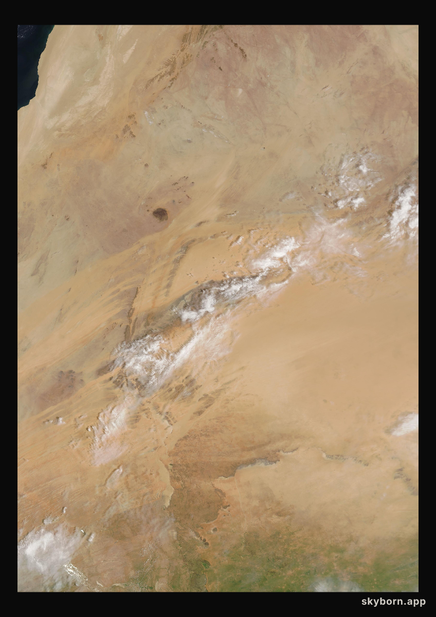 The Earth on 22 August 2007 · Eye of the Sahara, Mauritania