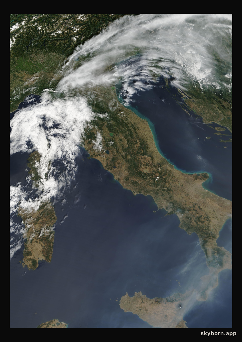 The Earth on 25 August 2007 · Italy and the Adriatic