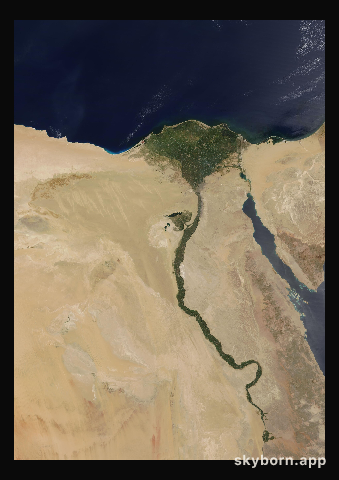 The Earth on 27 August 2007 · Nile Delta and Sinai