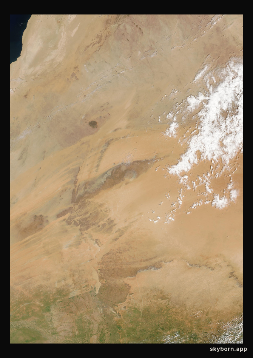The Earth on 11 September 2007 · Eye of the Sahara, Mauritania