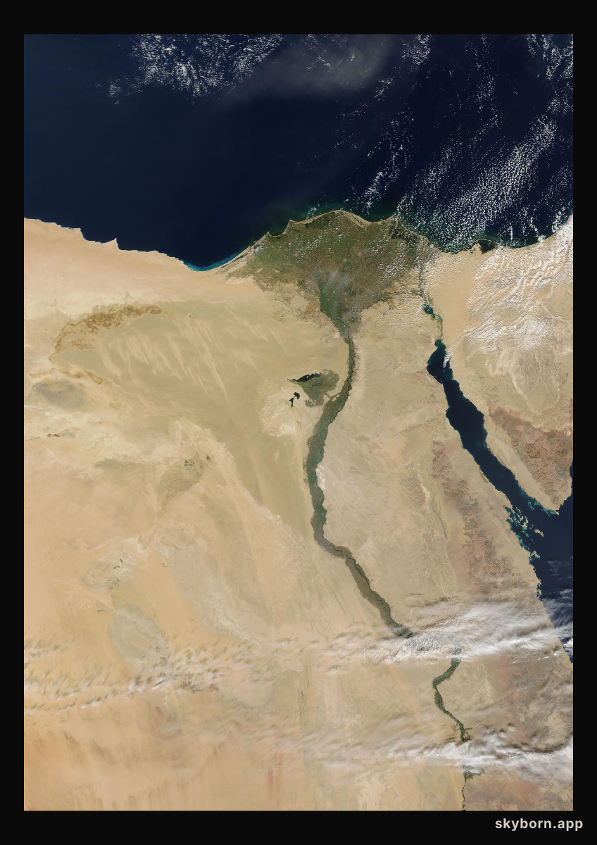The Earth on 25 October 2007 · Nile Delta and Sinai
