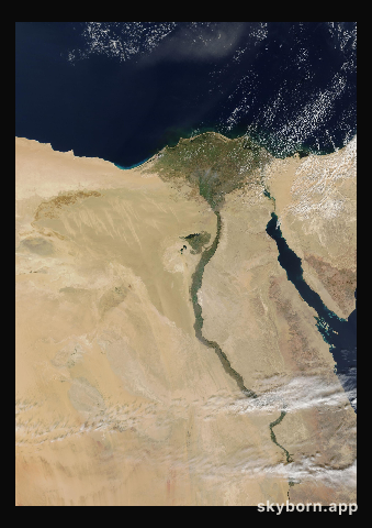 The Earth on 25 October 2007 · Nile Delta and Sinai