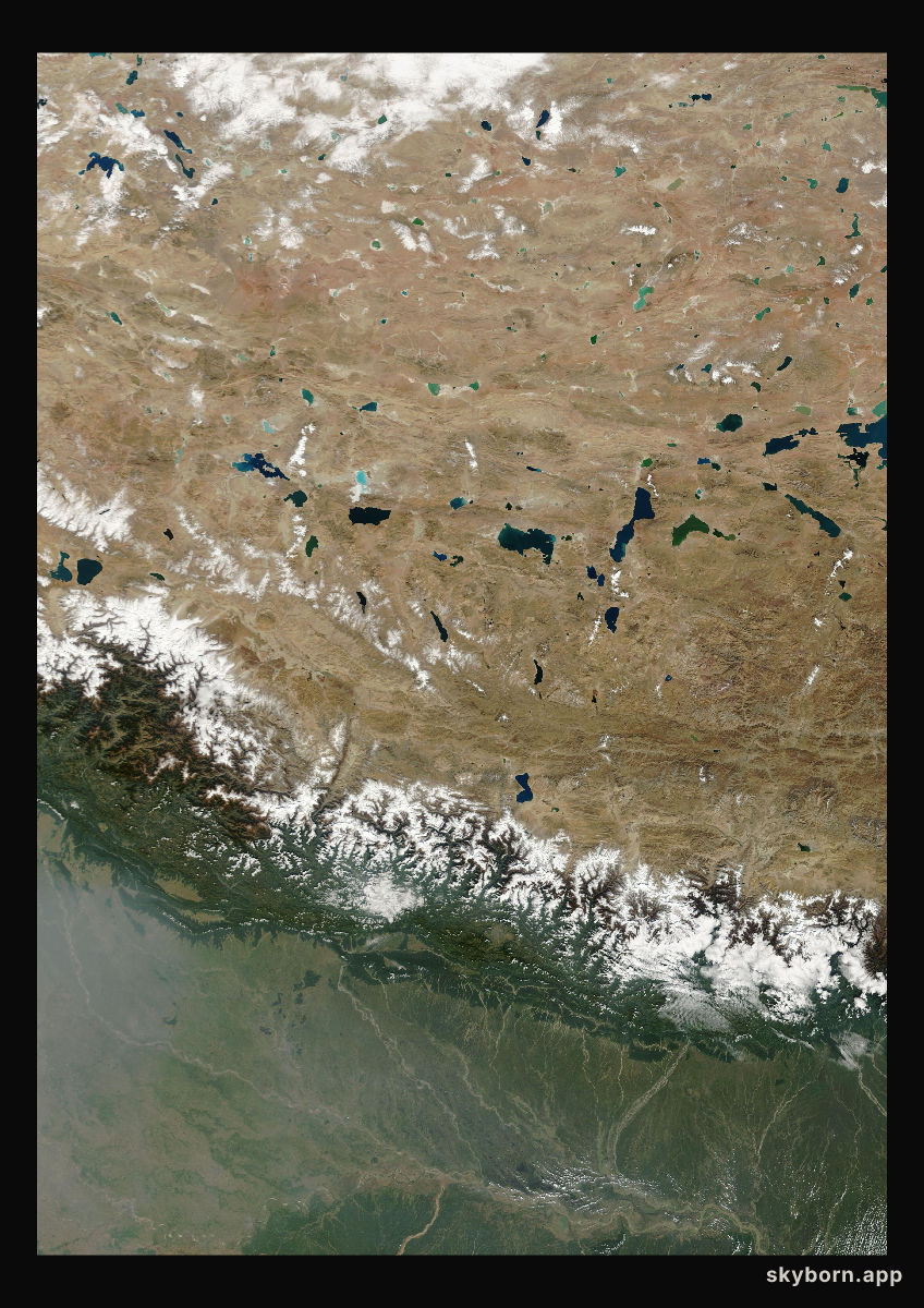 The Earth on 27 October 2007 · Himalaya and Tibet