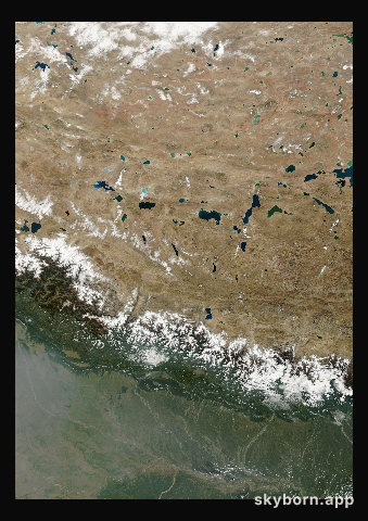 The Earth on 27 October 2007 · Himalaya and Tibet