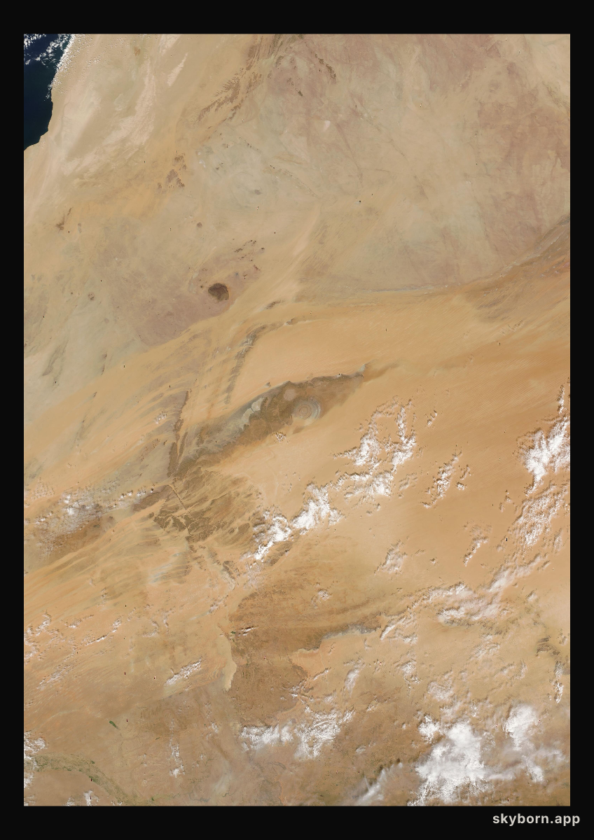 The Earth on 29 October 2007 · Eye of the Sahara, Mauritania