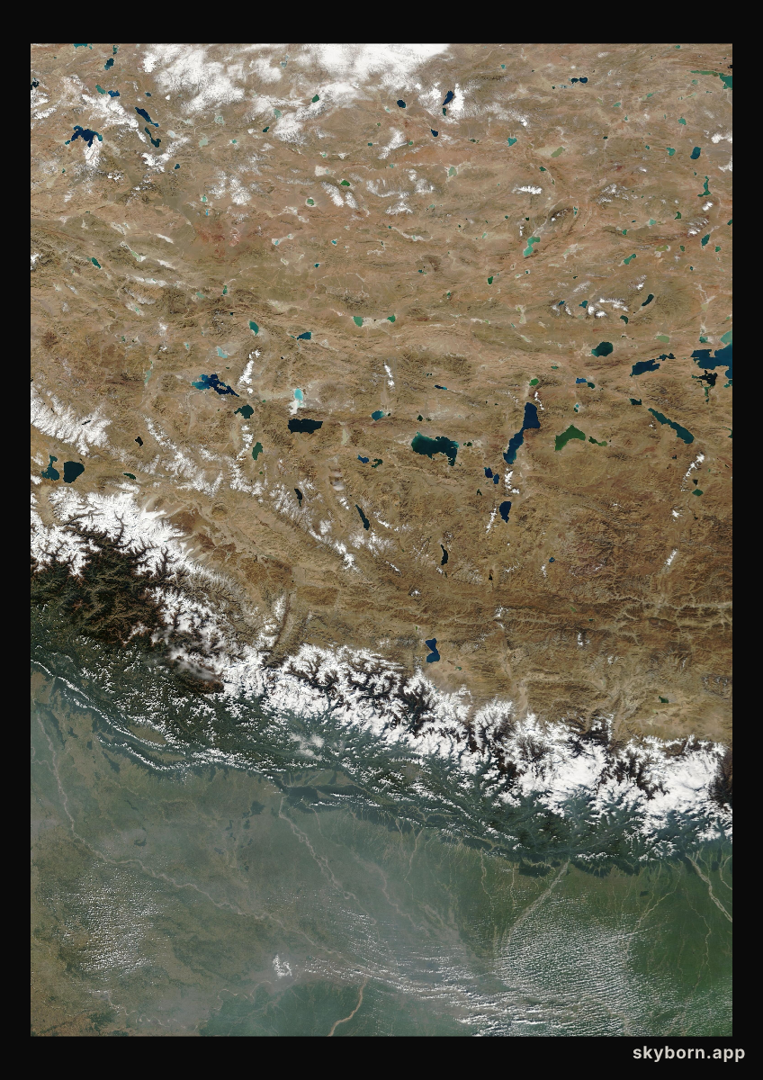 The Earth on 30 October 2007 · Himalaya and Tibet