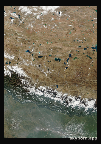 The Earth on 30 October 2007 · Himalaya and Tibet