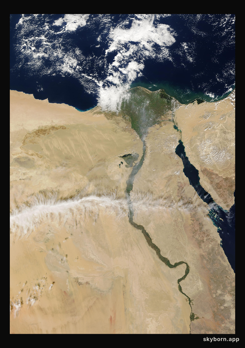 The Earth on 10 November 2007 · Nile Delta and Sinai