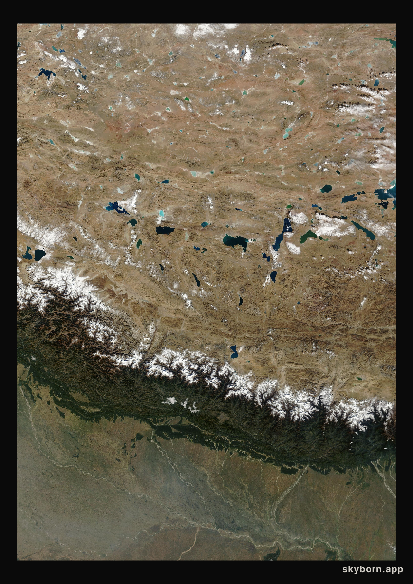 The Earth on 24 November 2007 · Himalaya and Tibet