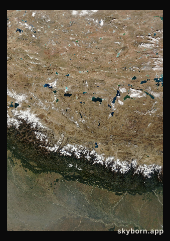 The Earth on 24 November 2007 · Himalaya and Tibet