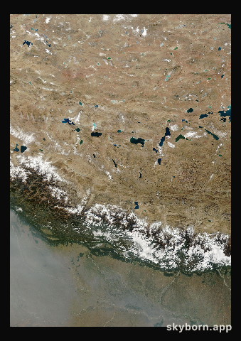 The Earth on 28 November 2007 · Himalaya and Tibet