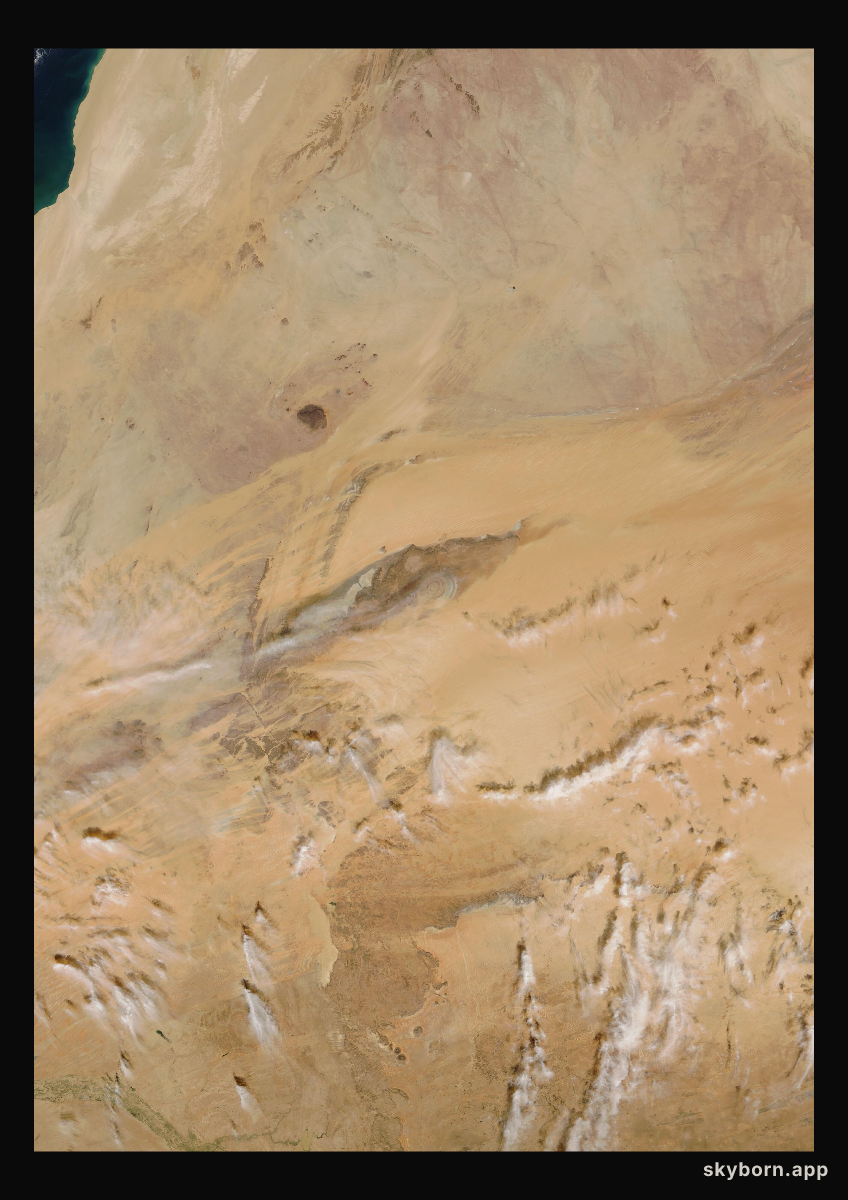 The Earth on 7 December 2007 · Eye of the Sahara, Mauritania
