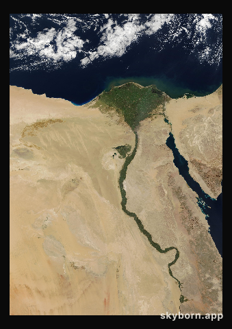 The Earth on 10 December 2007 · Nile Delta and Sinai