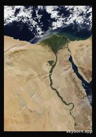 The Earth on 15 December 2007 · Nile Delta and Sinai