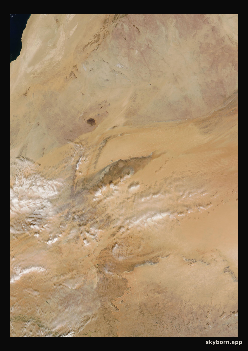 The Earth on 23 December 2007 · Eye of the Sahara, Mauritania