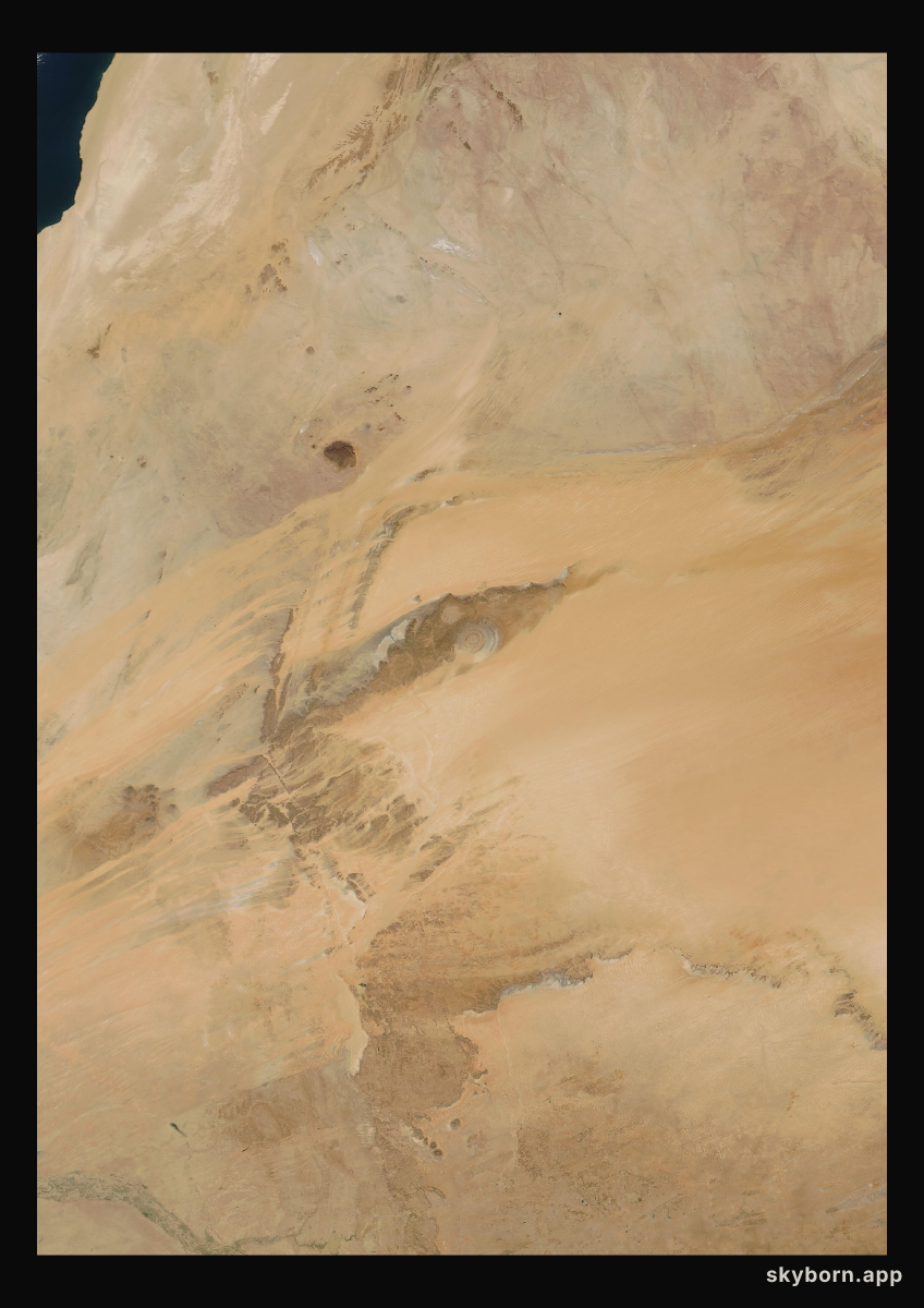 The Earth on 25 December 2007 · Eye of the Sahara, Mauritania