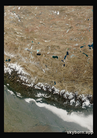 The Earth on 28 December 2007 · Himalaya and Tibet