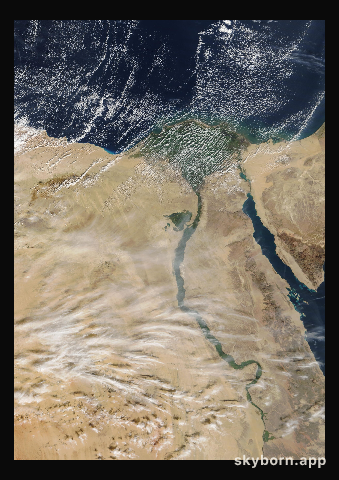 The Earth on 29 December 2007 · Nile Delta and Sinai