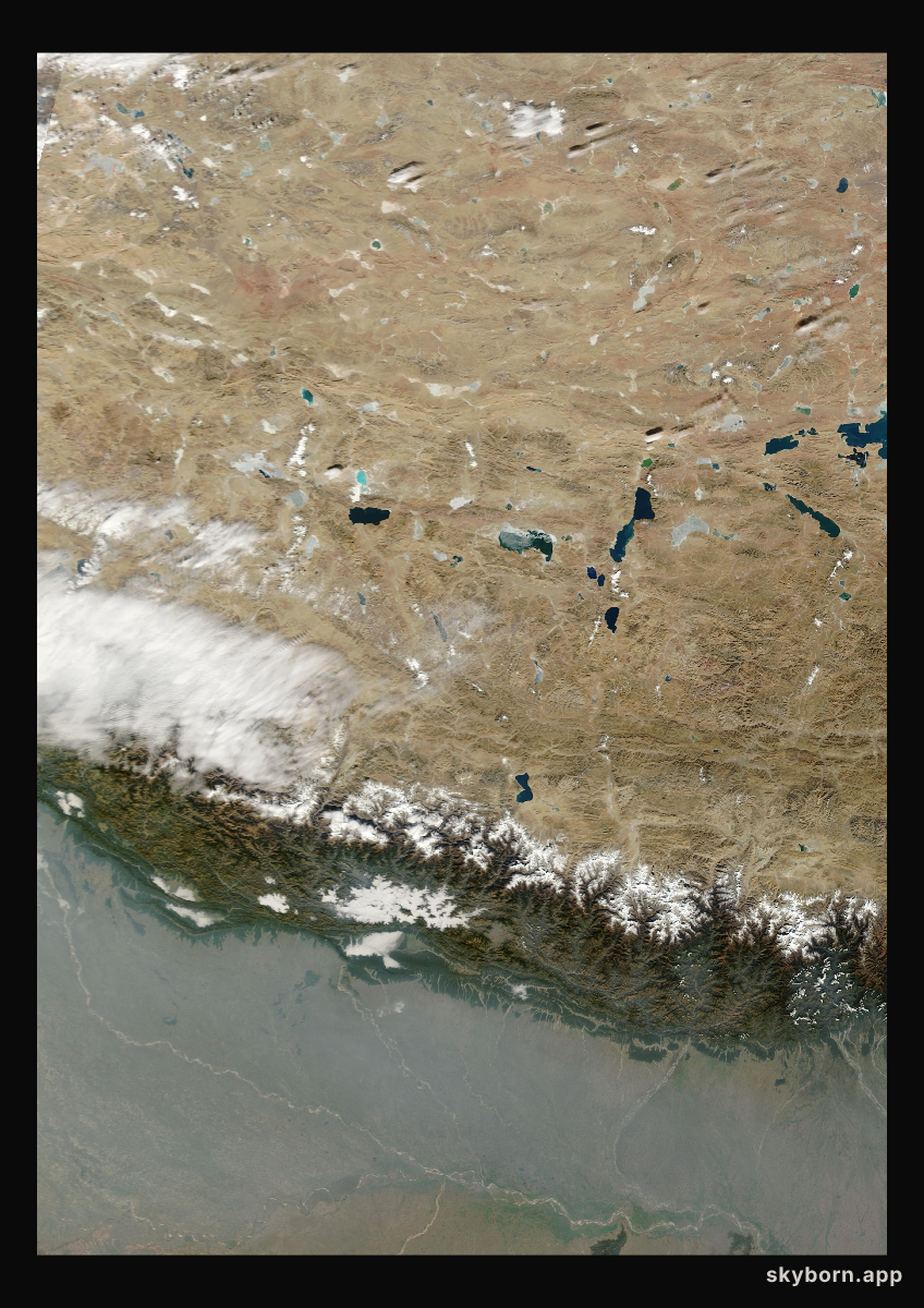 The Earth on 1 January 2008 · Himalaya and Tibet