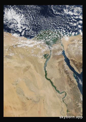 The Earth on 5 January 2008 · Nile Delta and Sinai