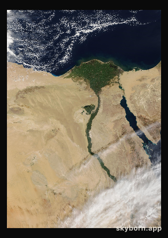 The Earth on 18 January 2008 · Nile Delta and Sinai