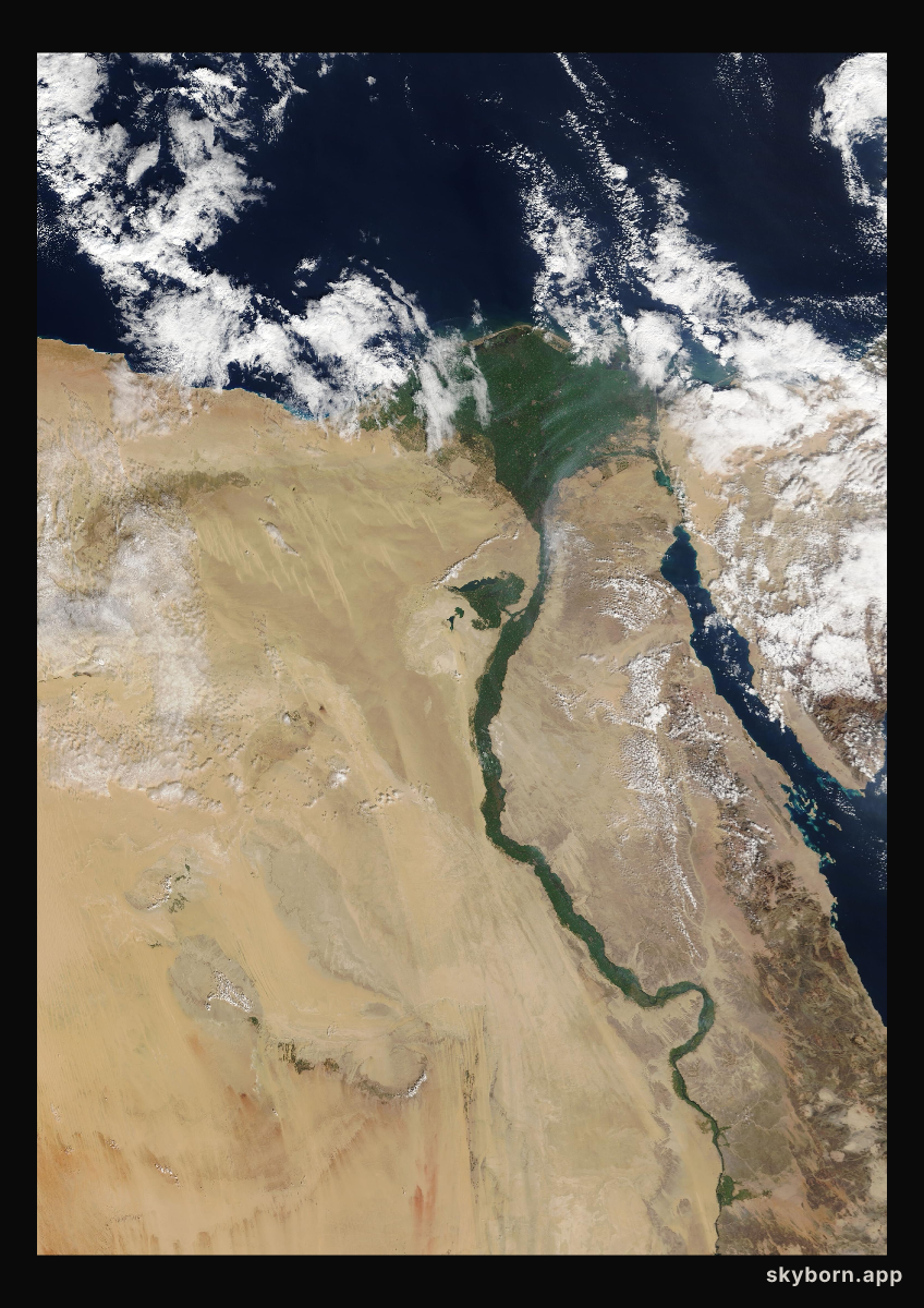 The Earth on 23 January 2008 · Nile Delta and Sinai