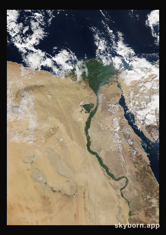 The Earth on 23 January 2008 · Nile Delta and Sinai